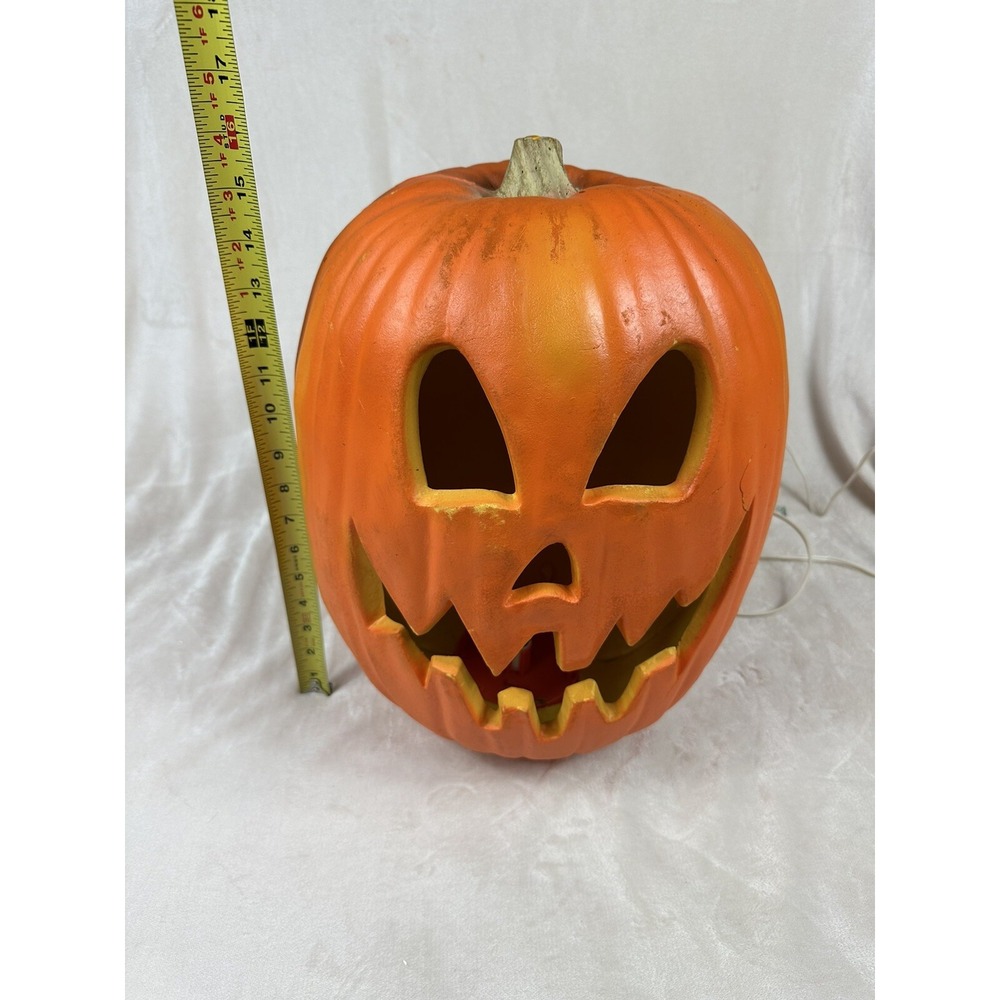 VTG 1995 Trendmasters Light Up Jack O Lantern Pumpkin Halloween Foam Mold 16" - Picture 12 of 13